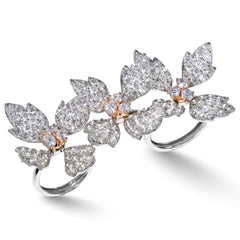 DIAMOND FANTASIES THREE FINGER FLOWER RING