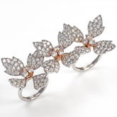 Diamond Fantasies Three Finger Floral Ring