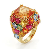 Imperial Topaz Multi Color Sapphire and Ruby Ring