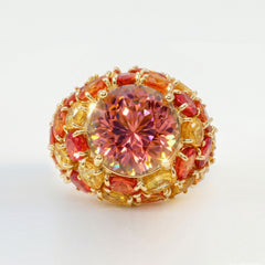 Color Changing Tourmaline Sapphire Cluster Ring