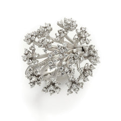 DIAMOND FANTASIES 18K WHITE GOLD AND DIAMOND TREE RING
