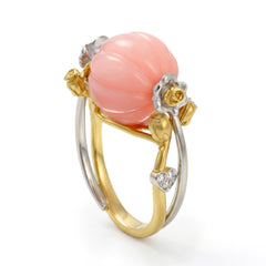 Candy Pink Opal Rose Blossom Ring