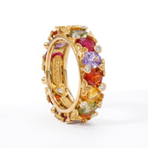 Multi Color Sapphire and Diamond Eternity Band