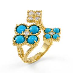 Happiness Sleeping Beauty Turquoise Cluster Ring