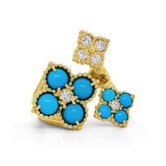 HAPPINESS 18K GOLD SLEEPING BEAUTY TURQUOISE DIAMONDS RING