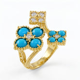 Happiness Sleeping Beauty Turquoise Cluster Ring