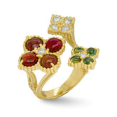 HAPPINESS 18K GOLD CABOCHON TOURMALINES DIAMONDS RING