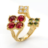 Happiness Cabochon Tourmaline Cluster Bypass Ring