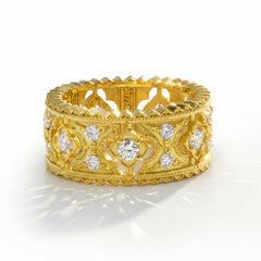 Passion Openwork Diamond Thin Band Ring