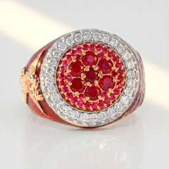 Never Give Up Red Enamel Phoenix Ring