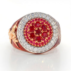 Never Give Up Red Enamel Phoenix Ring
