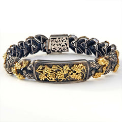 Napa Valley Grape Vine Silver Gold Bracelet