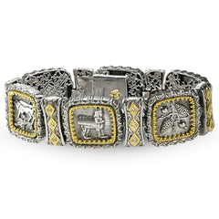 EREBUNI AGED SILVER 18K GOLD DIAMOND BRACELET