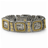 EREBUNI AGED SILVER 18K GOLD DIAMOND BRACELET