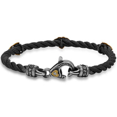 AGED SILVER 18K GOLD GREEN SAPPHIRE CABLE BRACELET - Stambolian | House of Jewels