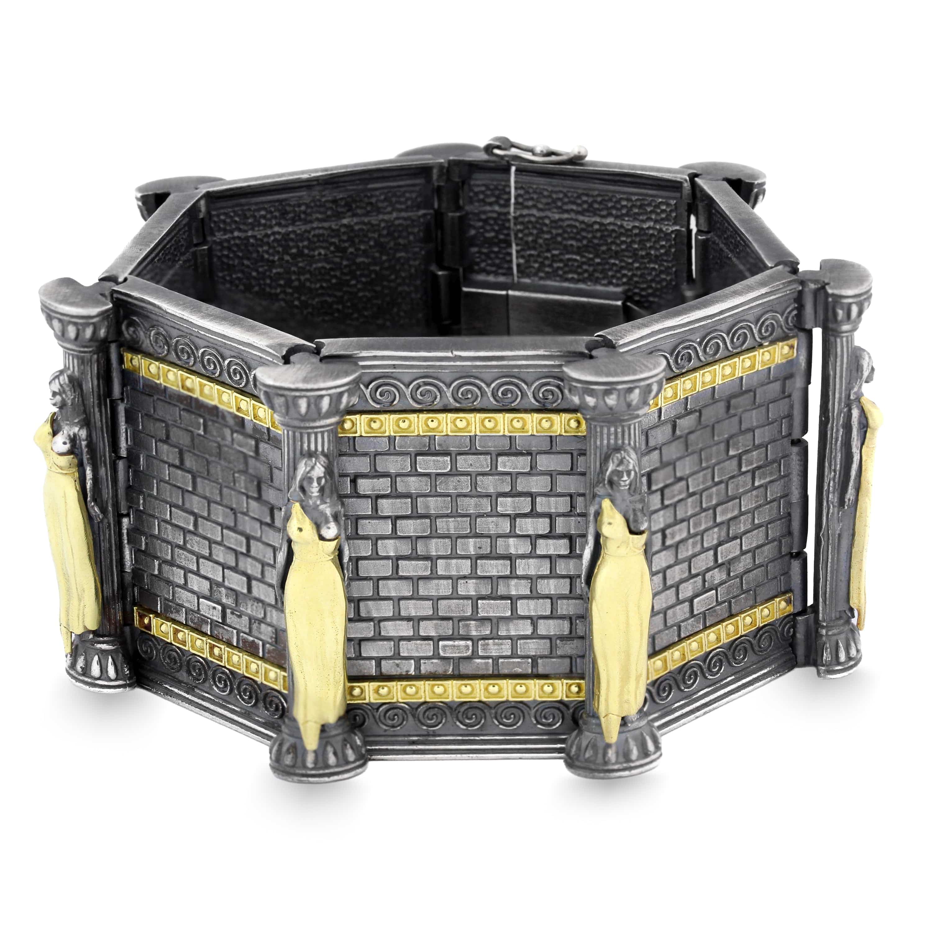 ACROPOLIS AGED SILVER 18K GOLD BRACELET - Stambolian | House of Jewels