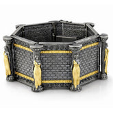 ACROPOLIS AGED SILVER 18K GOLD BRACELET