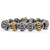 AGED SILVER & 18K GOLD UNISEX LINK BRACELET