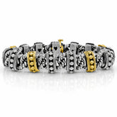 AGED SILVER & 18K GOLD UNISEX LINK BRACELET