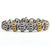 Beginnings Aged Silver and 18K Gold Unisex Link Bracelet
