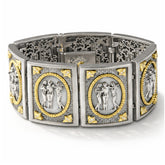 THREE GRACES AGED SILVER 18K GOLD DIAMOND BRACELET