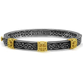 BEGINNINGS AGED SILVER 18K GOLD BANGLE BRACELET - Stambolian | House of Jewels