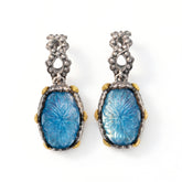 Beginnings Aged Silver 18K Gold Aquamarine Earrings