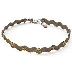 Beginnings Aged Silver and 18K Gold Floral Choker Necklace