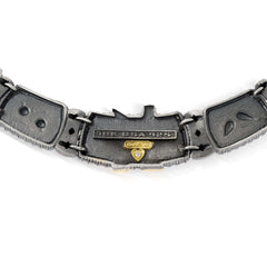 EREBUNI AGED SILVER 18K GOLD DIAMOND CHOKER NECKLACE