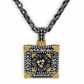 ORGANZA AGED SILVER 18K GOLD AND DIAMOND PENDANT NECKLACE - Stambolian | House of Jewels