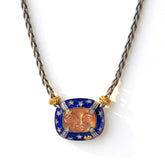 Man on the Moon Peach Moonstone Pendant