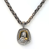 Great Vartan Aged Silver Gold Diamond Pendant