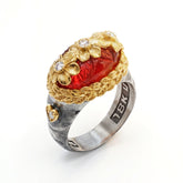 Beginnings Floral Carved Carnelian Ring