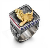 GOD BLESS AMERICA BALD EAGLE MENS RING