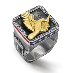 GOD BLESS AMERICA BALD EAGLE MENS RING