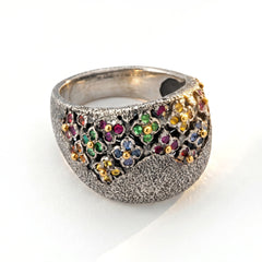 Beginnings Multi Color Sapphire Floral Ring