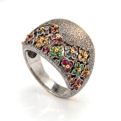 Beginnings Multi Color Sapphire Floral Ring