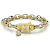 Stambolian Everything Hearts 18K Two-Tone Gold Diamond Heart Link Bracelet Full View