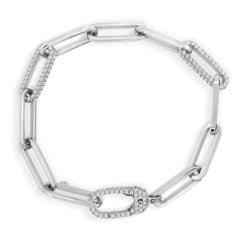 18K WHITE GOLD AND DIAMOND PAPER CLIP BRACELET
