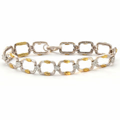 Enchanted Garden Diamond Square Link Bracelet