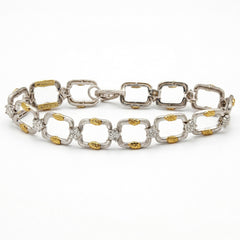 Enchanted Garden Diamond Square Link Bracelet
