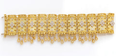 Karizma Hand Woven Gold Diamond Dangle Bracelet