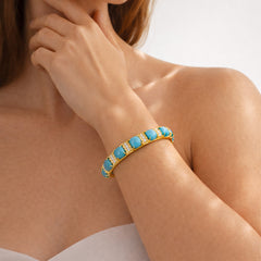HAPPINESS SLEEPING BEAUTY TURQUOISE BANGLE BRACELET
