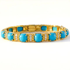 Happiness Sleeping Beauty Turquoise Diamond Bangle