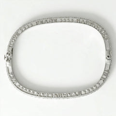 Love Peace Happiness White Gold Diamond Bangle