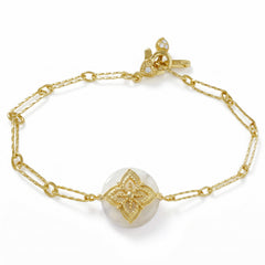 Candy 18K Gold Link Bracelet with Coin Pearl