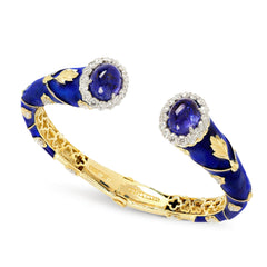 COLORS OF LIFE COBALT BLUE ENAMEL TANZANITE DIAMOND BRACELET