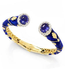 COLORS OF LIFE COBALT BLUE ENAMEL TANZANITE DIAMOND BRACELET