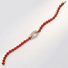 18K GOLD PIGEON BLOOD RUBY DIAMOND BRACELET