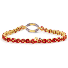 18K GOLD PIGEON BLOOD RUBY DIAMOND BRACELET